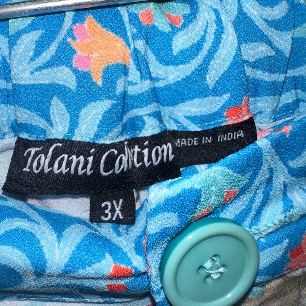 Tolani $198 Floral Print Straight Leg Pants Elastic Waist Pockets Women’s 3X NEW - Picture 7 of 13
